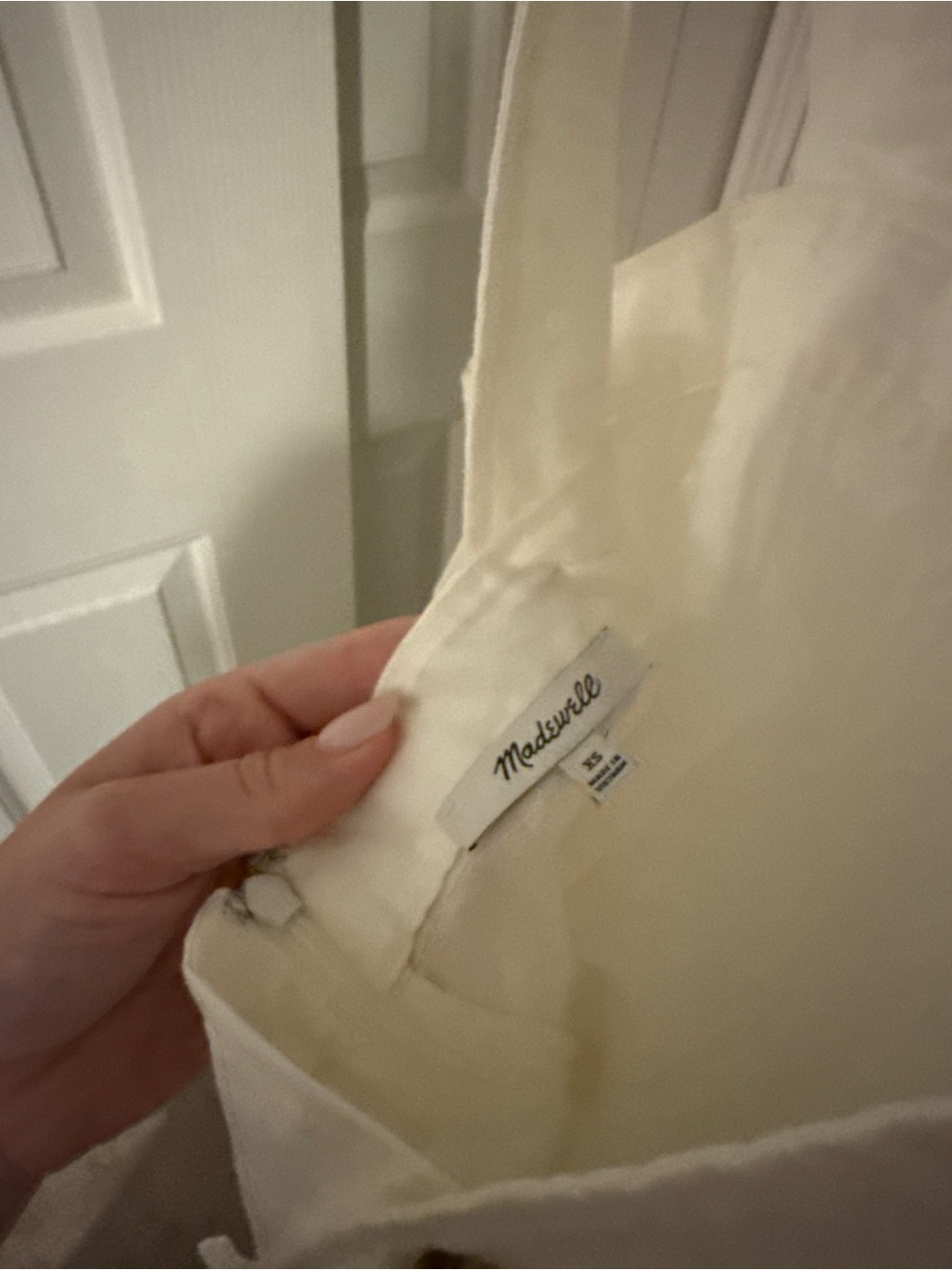 Madewell Cream Linen-Blend Overall Dress View 3